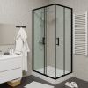 Душевой уголок Parly ZQ121B 120х80 стекло прозрачное профиль черный с поддоном