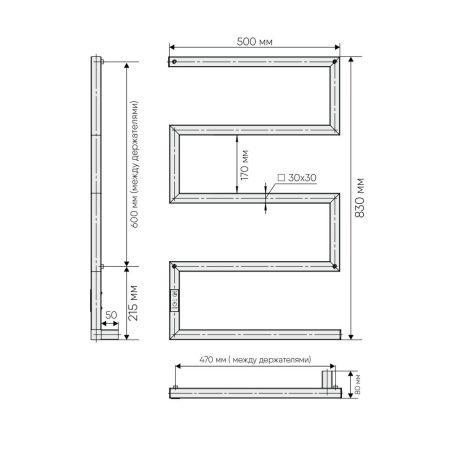Полотенцесушитель электрический Indigo Sparta DGS80-50Rt 50х85 хром