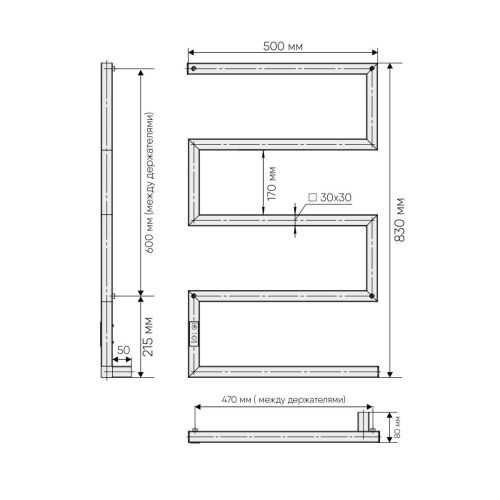 Полотенцесушитель Indigo Sparta DGS80-50Rt 50х83 электрический хром - фото 3