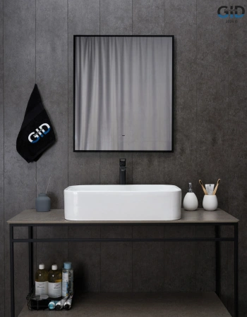 Раковина керамическая Gid Geométrico 51231 60х40 накладная цвет белый без отверстий под смеситель