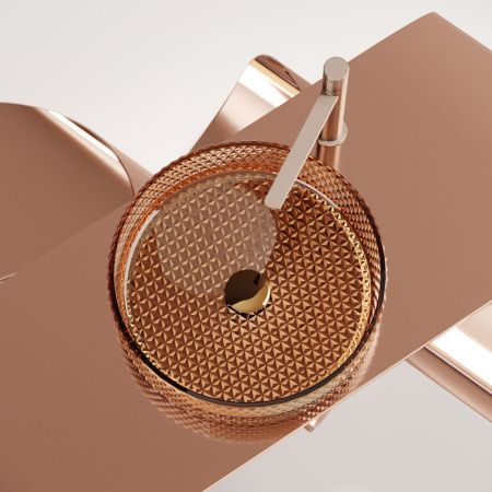 Раковина стеклянная Ceramica Nova CRISTAL CN6058 40х40 накладная цвет бежевый без отверстий под смеситель