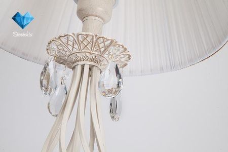 Торшер Eurosvet Amelia (Амелиа) 10073/1 белый с золотом/прозрачный хрусталь Strotskis