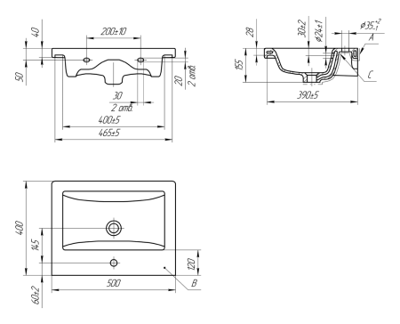 Раковина мебельная керамическая Cersanit Como 50 S-UM-COM50/1-w 50х40 накладная цвет белый 1 отверстие под смеситель