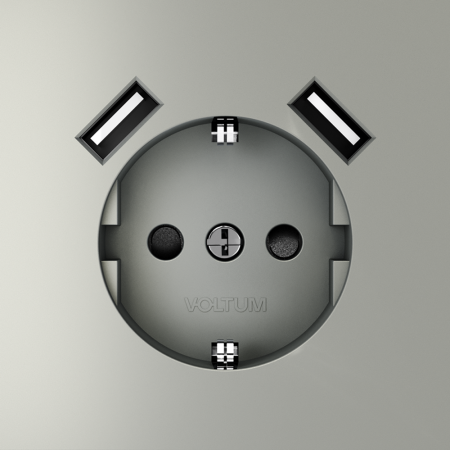Розетка с USB, А+А VOLTUM S70 VLS040405