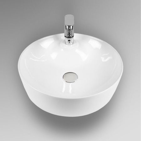 Раковина из сантехнического фарфора Bond Circle S03-430 40х40 накладная цвет белый 1 отверстие под смеситель