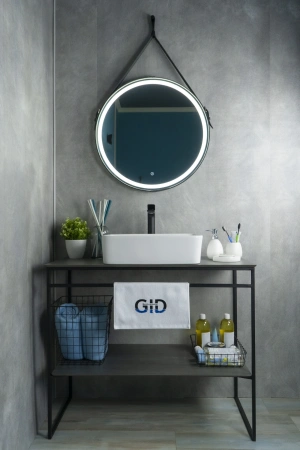 Раковина керамическая Gid Geométrico 51120 50х40 накладная цвет белый без отверстий под смеситель