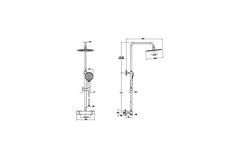 Душевая стойка Vitra Aquaheat A47201EXP настенная цвет хром с термостатом