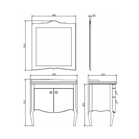 Тумба с раковиной Comforty Лувр 00004148935CF 90х60 напольная цвет белый