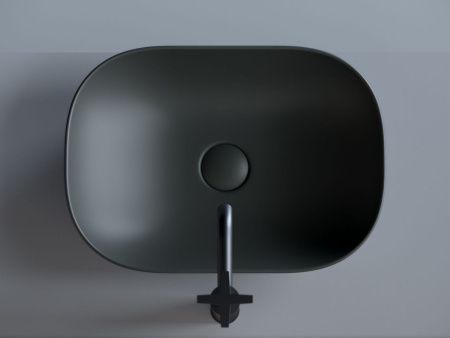 Раковина из сантехнического фарфора Ceramica Nova ELEMENT CN6009MDH 50х30 накладная цвет черный без отверстий под смеситель