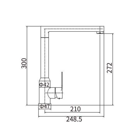 Смеситель для кухни Fashun A54901 на мойку сатин
