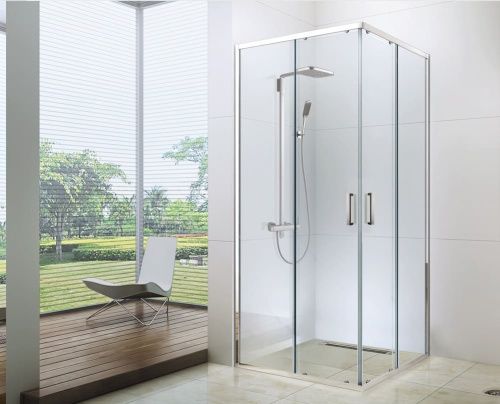 Душевой уголок Berges SOLO 061121 100х100 стекло прозрачное профиль хром без поддона