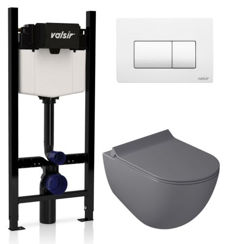 Комплект унитаз с инсталляцией и клавишей смыва Valsir KIT VSWM 7317GM Slim P1