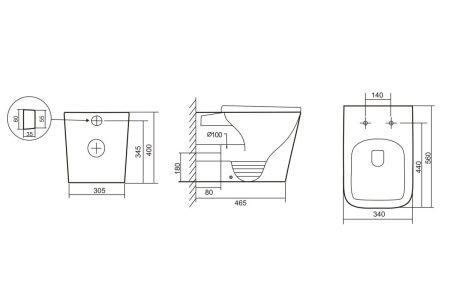 Унитаз приставной Abber Rechteck AC1211 белый с сиденьем микролифт безободковый каскадный смыв