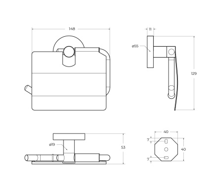 Бумагодержатель Cezares RELAX RELAX-PH-BORO
