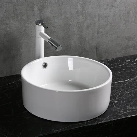 Раковина из сантехнического фарфора Cerutti SPA CR7022 40х40 накладная цвет белый без отверстий под смеситель