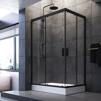 Душевой уголок Am.Pm Gem W90G-404-120280-BT 80х120 стекло прозрачное профиль черный матовый без поддона