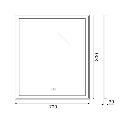 Зеркало BelBagno SPC-GRT-700-800-LED-TCH-WARM 70х80 - фото 5