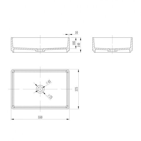 Раковина из искусственного камня Abber Stein AS2634 60х40 накладная цвет белый без отверстий под смеситель