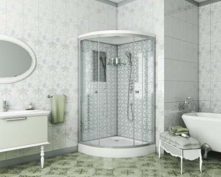 Душевая кабина Niagara Luxe 7702W 100х100 четверть круга с крышей ориентация универсальная