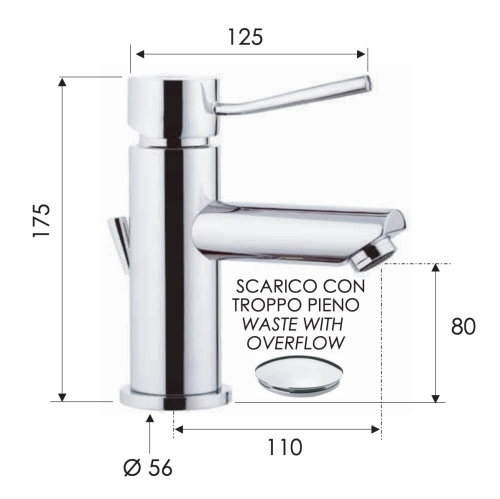 Смеситель Remer Minimal N10 на раковину хром - фото 2