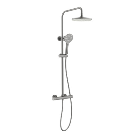 Душевая стойка Aquatek Европа AQ2343BGM настенная цвет черный хром с термостатом