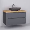 Тумба под раковину Jorno WOOD wood.01.100/P/GR 100х50 подвесная цвет серый