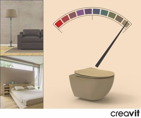 Чаша унитаза подвесная Creavit Free FE322-11CM00E-0000 цвет коричневый без сиденья смыв торнадо