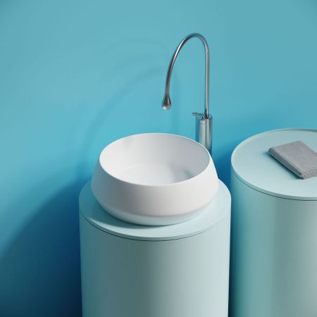 Раковина из сантехнического фарфора Ceramica Nova MAYA CN12004MW 40х40 накладная цвет белый без отверстий под смеситель