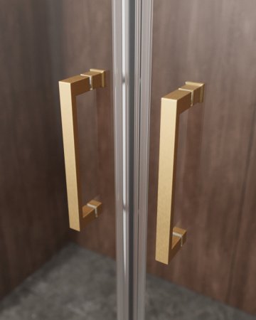 Душевой уголок Cezares MOLVENO MOLVENO-AH-2/1-170/90-C-BORO-IV 170х90 стекло прозрачное профиль золото брашированное без поддона