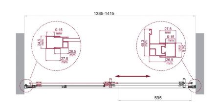 Душевая дверь BelBagno LUCE LUCE-B-1-140-C-Cr стекло прозрачное профиль хром
