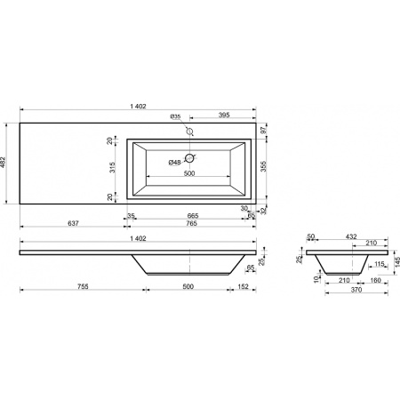 Тумба с раковиной Эстет Dallas Luxe 140 ФР-00002925 139х48х43 подвесная цвет белый