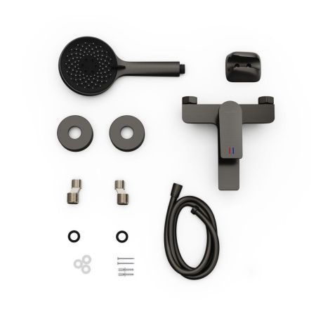 Смеситель для ванны Tokito MITSUISHI TOK-MIT-1014GM настенный вороненая сталь