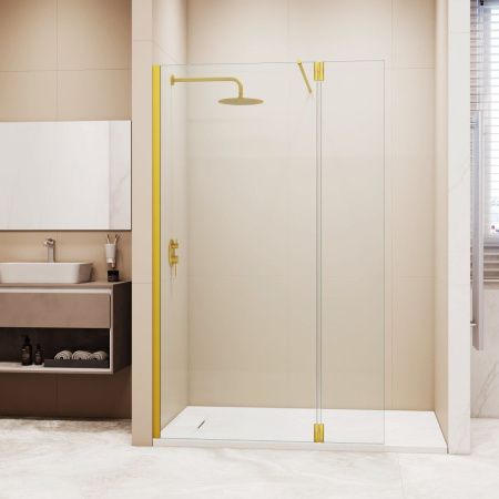 Душевая перегородка RGW Walk In 351005013-16 110х195 стекло прозрачное профиль золото