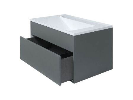 Тумба с раковиной Uperwood Lotus Premium 39340207462 80х50 цвет серый