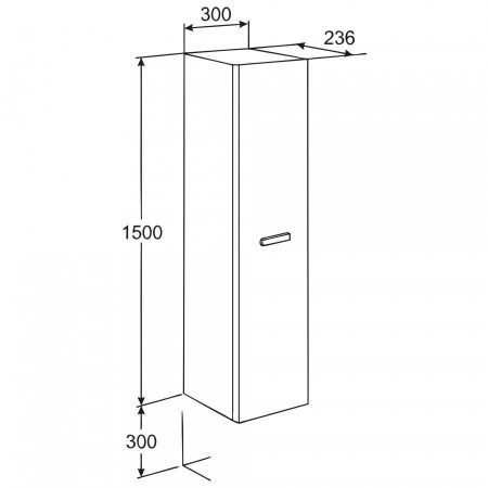 Шкаф-пенал Roca Victoria Nord ZRU9000025 30х150 подвесной цвет коричневый