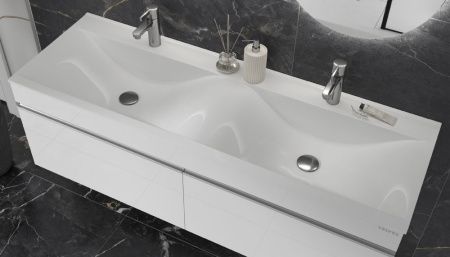 Раковина из искусственного камня Velvex PULSUS rkPUL.140-81 140х50 накладная цвет белый без отверстий под смеситель