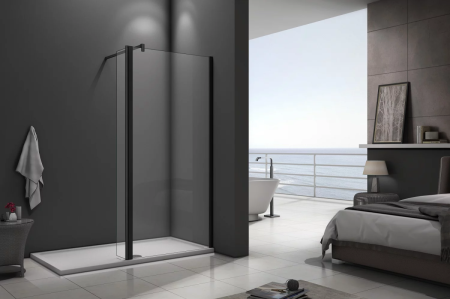 Душевая перегородка Good Door WALK IN ВИ00023 100х195 стекло прозрачное профиль черный