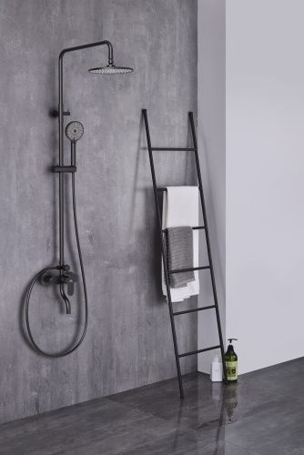 Душевая стойка Fashun A2485-7 настенная цвет черный - фото 4