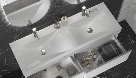 Раковина из искусственного камня Velvex PULSUS rkPUL.140-81 140х50 накладная цвет белый без отверстий под смеситель