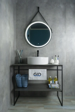 Раковина керамическая Gid Esfera 51104 50х50 накладная цвет белый 1 отверстие под смеситель