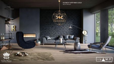 Люстра подвесная iLamp Element (Елемент) 8777-800 GL