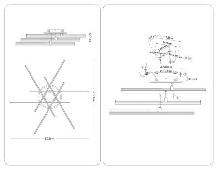 Светильник потолочный Ambrella Light LineTech (ЛинеТецх) FL6253