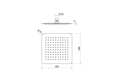 Верхний душ Aquatek AQ2072CR 25х25 хром
