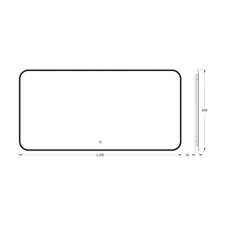 Зеркало с подсветкой Defesto AURA DF 2978SH 120х60 подвесное