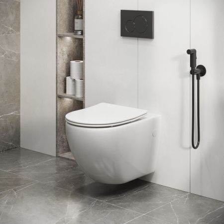 Унитаз подвесной Grossman Торнадо GR-4411SQ белый с сиденьем микролифт безободковый смыв торнадо