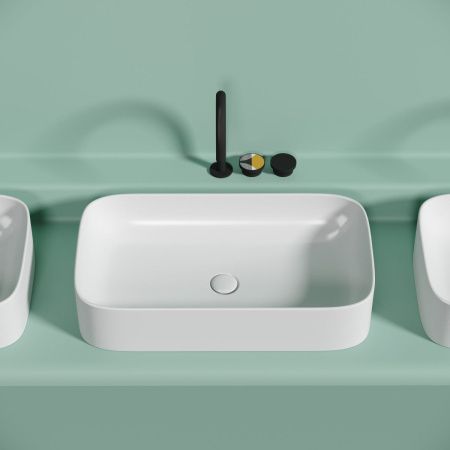 Раковина из сантехнического фарфора Ceramica Nova ELEMENT CN6054MW 70х40 накладная цвет белый без отверстий под смеситель