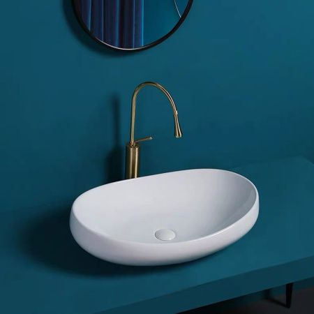 Раковина из сантехнического фарфора WesnaArt Nova 4060-NOV03 60х40 накладная цвет белый