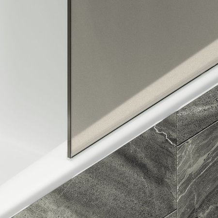 Душевая шторка на ванну Maybah Glass MGV-72-1ш 40х140 стекло тонированное профиль белый ориентация универсальная