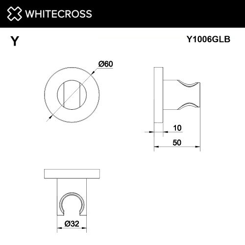 Держатель душа Whitecross Y brushed gold Y1006GLB - фото 3