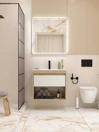 Тумба с раковиной Teymi Vitra F15923 70х46х50 подвесная - фото 5